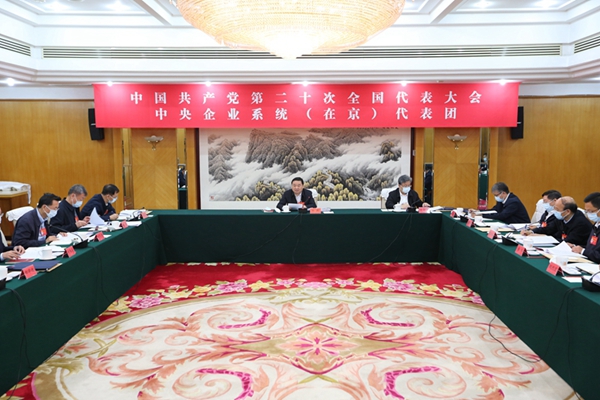 中央企業(yè)系統(tǒng)（在京）代表團認真討論中央紀委工作報告、黨章修正案